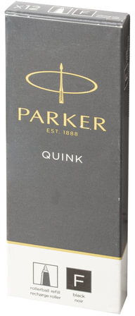 Стержень для ручки-роллера PARKER "Quink RB", металлический 116 мм, линия письма 0,5 мм, черный, 1950277