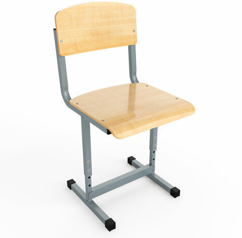 Стул ученический регулируемый ШМ.С46.С, 380х380х720-840 мм, рост 5-7 (4-6), серый каркас, фанера