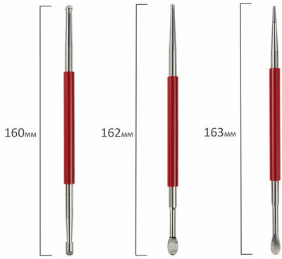 Стеки для лепки и моделирования металлические эргономичные, НАБОР 3 шт., BRAUBERG ART, 271167