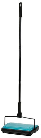 Щетка-веник-пылесос механическая для пола и ковровых покрытий, металл, чёрно-бирюзовая, DASWERK, 608948