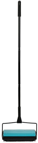 Щетка-веник-пылесос механическая для пола и ковровых покрытий, металл, чёрно-бирюзовая, DASWERK, 608948