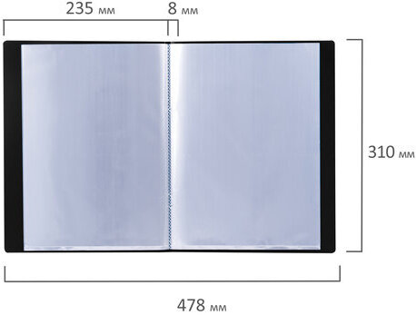 Папка 10 вкладышей BRAUBERG стандарт, черная, 0,5 мм, 221592