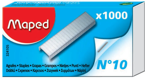 Скобы для степлера №10, 1000 штук, MAPED (Франция), до 20 листов, 324105