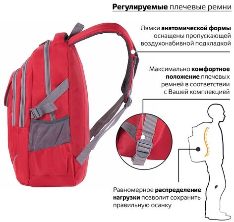 Рюкзак BRAUBERG для старших классов/студентов/молодежи, "Рассвет", 30 литров, 46х31х18 см, 225522