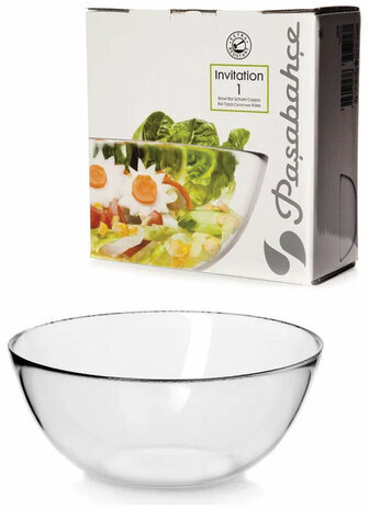 Салатник большой, 215 мм, стекло, PASABAHCE "ИНВИТЕЙШН", фирменная коробка, 10342