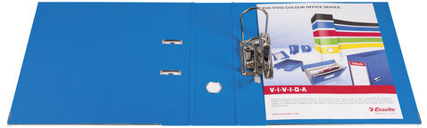Папка-регистратор ESSELTE "VIVIDA Plus", А4+, с двухсторонним покрытием из пластика, 80 мм, синяя, 81185