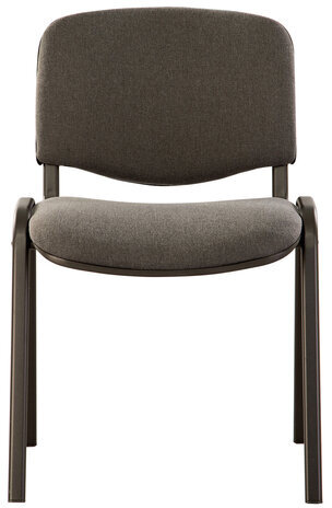 Стул для персонала и посетителей BRABIX "Iso CF-005", черный каркас, ткань серая, 531972