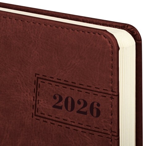 Ежедневник датированный 2026 А5 138x213 мм, BRAUBERG "Imperial", под кожу, коричневый, 117061