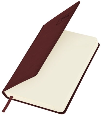 Ежедневник датированный 2026 А5 138x213 мм, BRAUBERG "Imperial", под кожу, коричневый, 117061