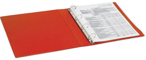 Папка на 4 кольцах BRAUBERG, картон/ПВХ, 40 мм, красная, до 250 листов (удвоенный срок службы), 228394