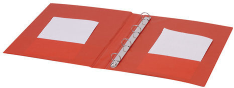 Папка на 4 кольцах BRAUBERG, картон/ПВХ, 40 мм, красная, до 250 листов (удвоенный срок службы), 228394