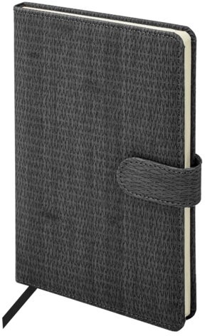 Еженедельник датированный 2026 А5 145х215 мм, BRAUBERG "Augustus", под кожу, черный, 117161