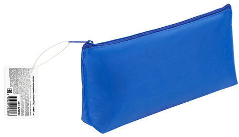 Пенал-косметичка ПИФАГОР на молнии, текстиль, синий, 19х4х9 см, 229004