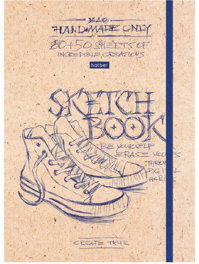 Скетчбук, белая бумага 100 г/м2, 145х205 мм, 80+50 л. (гребень + склейка), "Чернила", 80-50Тт5Aгрз_17172