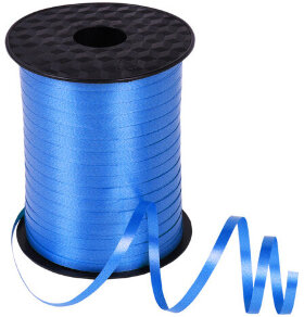 Лента упаковочная декоративная для шаров и подарков, 5 мм х 500 м, синяя, ЗОЛОТАЯ СКАЗКА, 591807