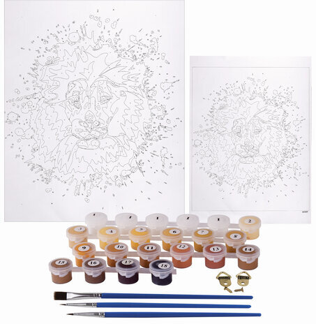 Картина по номерам 40х50 см, ОСТРОВ СОКРОВИЩ "Царь зверей", на подрамнике, акрил, кисти, 663359