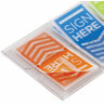 Закладки клейкие POST-IT "Поставьте Вашу подпись", пластиковые, 24 мм, 3 цвета х 20 шт., 682-SH-OBL