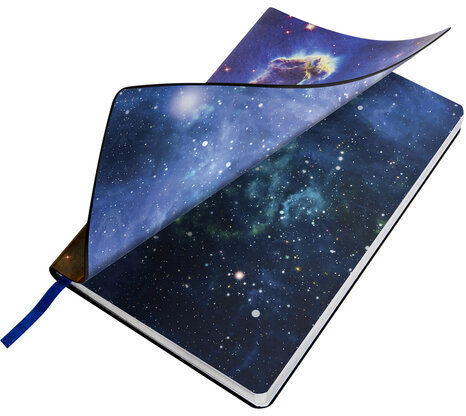 Ежедневник недатированный А5 (138х213 мм), BRAUBERG VISTA, под кожу, гибкий, 136 л., "SpaceX", 111994