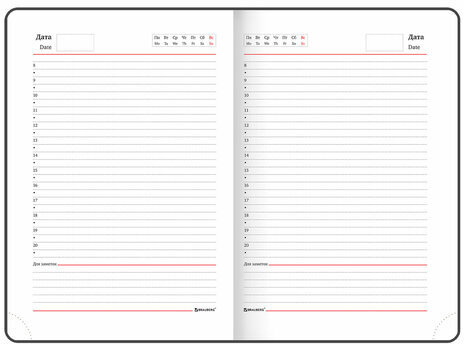 Ежедневник недатированный А5 (138х213 мм), BRAUBERG VISTA, под кожу, гибкий, 136 л., "SpaceX", 111994