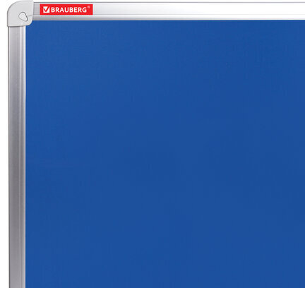 Доска c текстильным покрытием для объявлений 60х90 см синяя, ГАРАНТИЯ 10 ЛЕТ, РОССИЯ, BRAUBERG, 231700