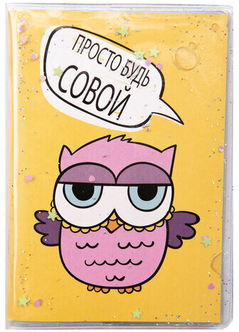 Блокнот с гелевой обложкой МАЛЫЙ ФОРМАТ (110х145 мм) А6, 56 л., скоба, клетка, CENTRUM, "Сова", 84277