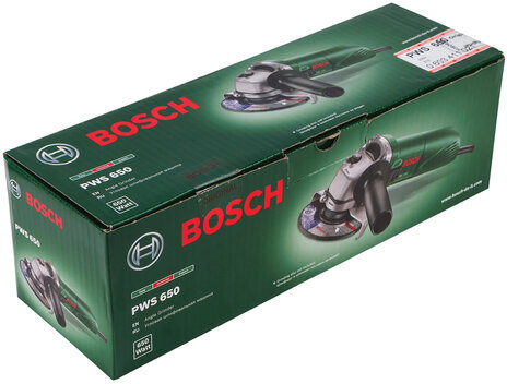 Машина шлифовальная угловая, 650 Вт, диск 115 мм, 11000 об./мин, BOSCH PWS 650-125 06034110R0