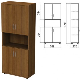 Шкаф полузакрытый &quot;Этюд&quot;, 768х370х1996 мм, орех (КОМПЛЕКТ)