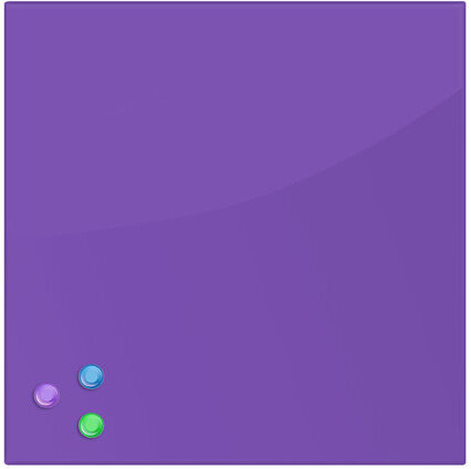 Доска магнитно-маркерная стеклянная 45х45 см, 3 магнита, ФИОЛЕТОВАЯ, BRAUBERG, 236743