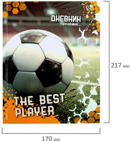 Дневник 1-4 класс 48 л., твердый, ЮНЛАНДИЯ, глянцевая ламинация, с подсказом, "Футбол", 106826