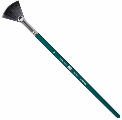 Кисти художественные набор 15 шт.+мастихин, в пенале, изумрудные, синтетика, BRAUBERG ART DEBUT, 201045