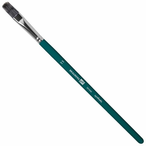 Кисти художественные набор 15 шт.+мастихин, в пенале, изумрудные, синтетика, BRAUBERG ART DEBUT, 201045