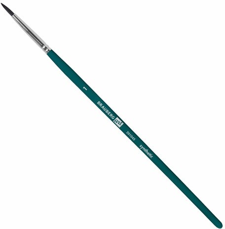 Кисти художественные набор 15 шт.+мастихин, в пенале, изумрудные, синтетика, BRAUBERG ART DEBUT, 201045