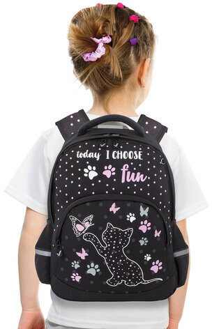Рюкзак BRAUBERG SOFT, 2 отделения, 3 кармана, "Joyful kitten", СВЕТЯЩИЙСЯ, 40х31х15 см, 228791