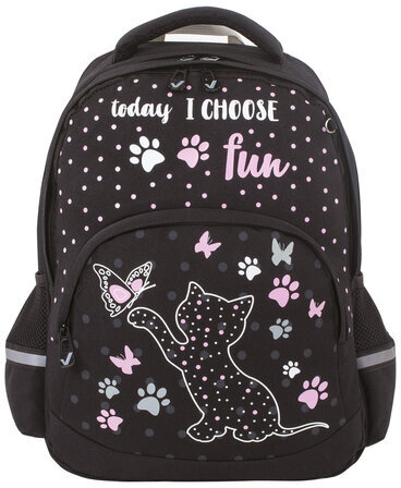 Рюкзак BRAUBERG SOFT, 2 отделения, 3 кармана, "Joyful kitten", СВЕТЯЩИЙСЯ, 40х31х15 см, 228791