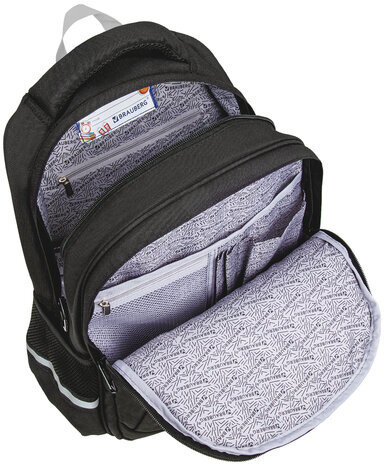 Рюкзак BRAUBERG SOFT, 2 отделения, 3 кармана, "Joyful kitten", СВЕТЯЩИЙСЯ, 40х31х15 см, 228791