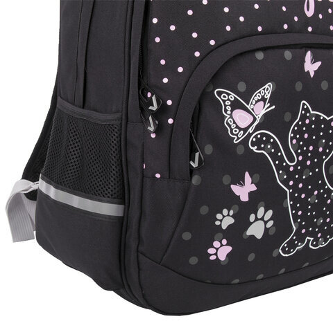 Рюкзак BRAUBERG SOFT, 2 отделения, 3 кармана, "Joyful kitten", СВЕТЯЩИЙСЯ, 40х31х15 см, 228791