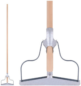 Швабра для пола с металлическим зажимом, деревянный черенок 120 см, рабочая часть 20 см, ШВА 094