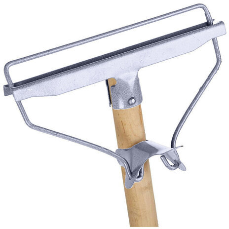 Швабра для пола с металлическим зажимом, деревянный черенок 120 см, рабочая часть 20 см, ШВА 094