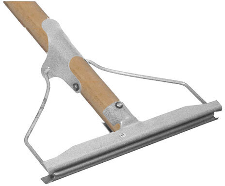 Швабра для пола с металлическим зажимом, деревянный черенок 120 см, рабочая часть 20 см, ШВА 094