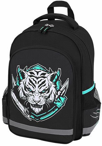 Рюкзак ПИФАГОР SCHOOL, 1 отделение, 3 кармана, "White tiger", 38x28х14 см, 272081