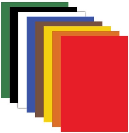 Картон цветной А4 немелованный (матовый), 8 листов 8 цветов, ПИФАГОР, 200х283 мм, 127050