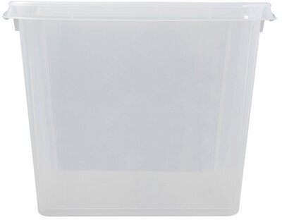 Ящик-контейнер 50 л с КРЫШКОЙ НА ЗАЩЕЛКАХ "ПРОФИ", 40х50х39 см, штабелируемый, ПРОЧНЫЙ, прозрачный, 437960000