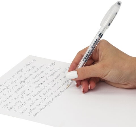 Ручка шариковая масляная PENSAN "Global-21", ЧЕРНАЯ, корпус прозрачный, узел 0,5 мм, линия письма 0,3 мм, 2221