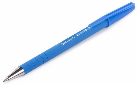 Ручка шариковая BRAUBERG "Capital blue", СИНЯЯ, корпус soft-touch голубой, узел 0,7 мм, линия письма 0,35 мм, 142493