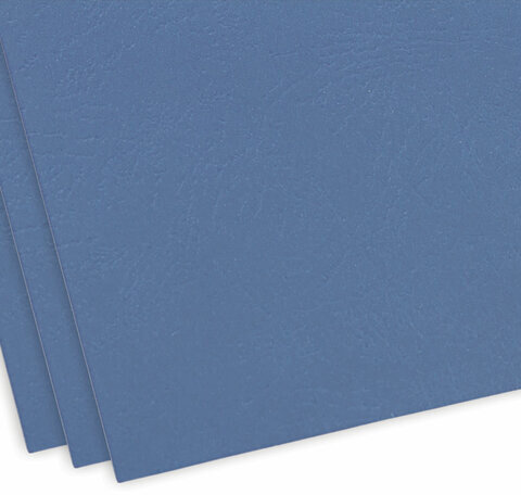 Обложки картонные для переплета, А4, КОМПЛЕКТ 100 шт., тиснение под кожу, 230 г/м2, синие, ОФИСМАГ, 530833