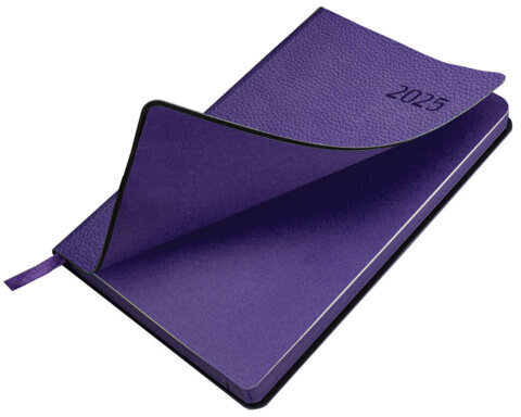 Ежедневник датированный 2025, А5, 138x213 мм, BRAUBERG "Stylish", под кожу гибкий, фиолетовый, 115823