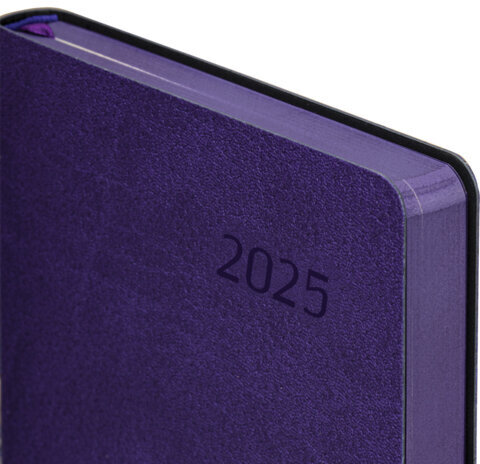 Ежедневник датированный 2025, А5, 138x213 мм, BRAUBERG "Stylish", под кожу гибкий, фиолетовый, 115823
