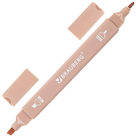 Набор текстовыделителей двусторонних 6 ЦВЕТОВ МОРАНДИ, BRAUBERG "Morandi", линия 1-5 мм, 152514