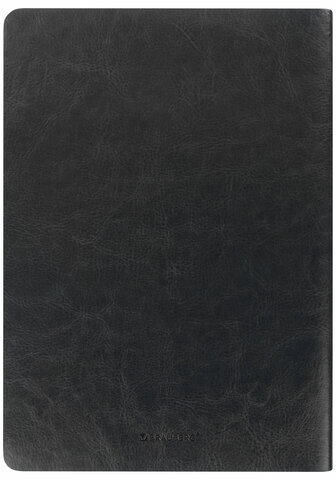 Тетрадь 48 л. в линию обложка гладкий кожзам, сшивка, A5 (147х210мм), ЧЕРНЫЙ, BRAUBERG VIVA, 403895