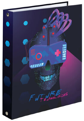 Тетрадь на кольцах А5 165х215 мм, 120 л., твердый картон, клетка, BRAUBERG, &quot;Cyber&quot;, 404083